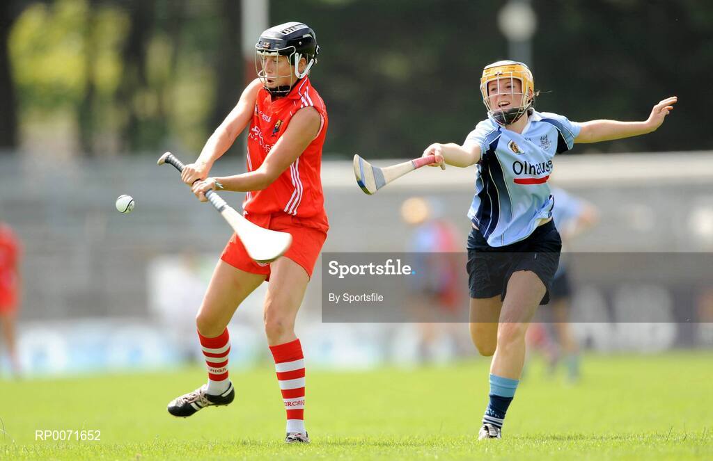 20 June 2009; Gemma O'Connor, Cork, in action against Laura Twomey, Dublin. Gala Senior Camogie Championship, Group 1, Round 1, Cork v Dublin, Pairc Ui Rinn, Cork. Photo by Sportsfile