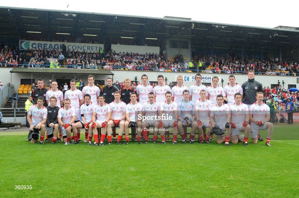 21 June 2009; The Tyrone panel. GAA Football Ulster Senior Championship Semi-Final, Tyrone v Derry, Casement Park, Belfast, Co. Antrim. Picture credit: Daire Brennan / SPORTSFILE