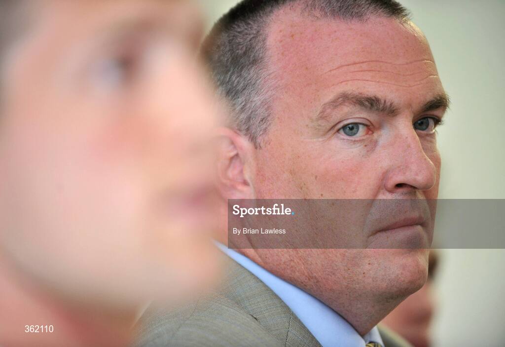24 June 2009; Dublin manager Pat Gilroy during a press conference ahead of their Leinster Senior Football Championship Semi-Final game against Westmeath on Sunday. St Claire's, Griffith Avenue, Dublin. Picture credit: Brian Lawless / SPORTSFILE