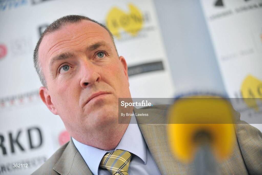 24 June 2009; Dublin manager Pat Gilroy during a press conference ahead of their Leinster Senior Football Championship Semi-Final game against Westmeath on Sunday. St Claire's, Griffith Avenue, Dublin. Picture credit: Brian Lawless / SPORTSFILE