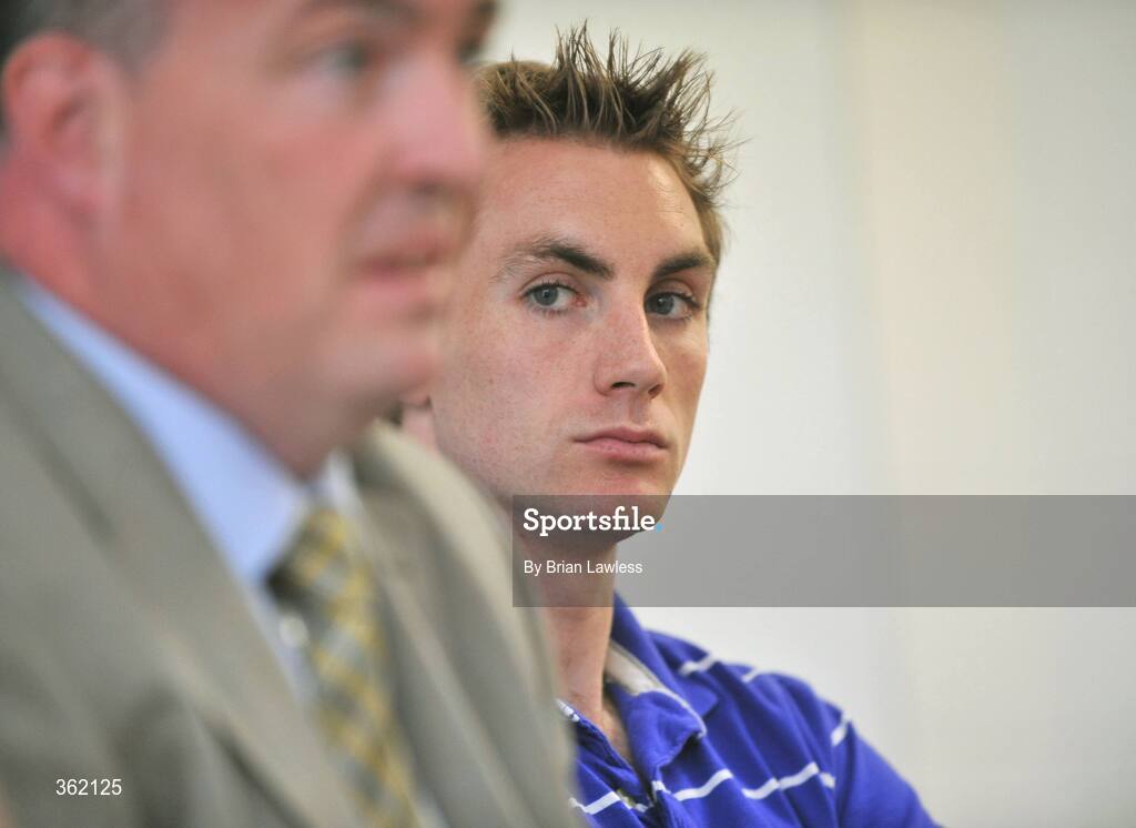 24 June 2009; Dublin captain Paul Griffin, right, and manager Pat Gilroy during a press conference ahead of their Leinster Senior Football Championship Semi-Final game against Westmeath on Sunday. St Claire's, Griffith Avenue, Dublin. Picture credit: Brian Lawless / SPORTSFILE