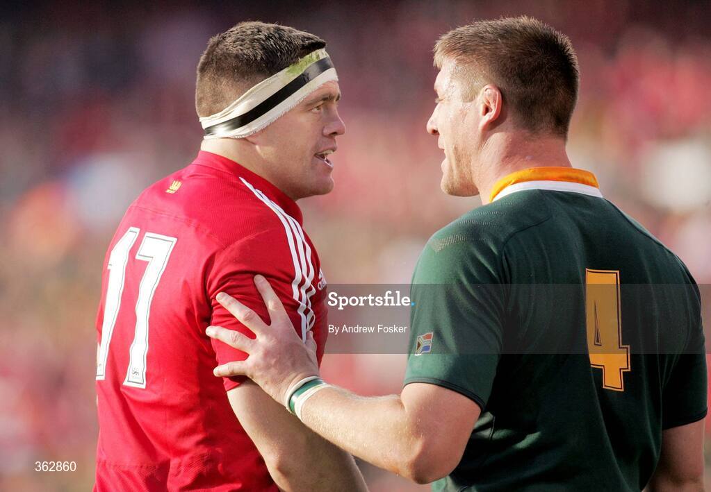 27 June 2009; Andrew Sheridan, British and Irish Lions, has words with Bakkies Botha, South Africa. 2nd Test, South Africa v British and Irish Lions, Loftus Versfeld Stadium, Pretoria, South Africa. Picture credit: Andrew Fosker / SPORTSFILE