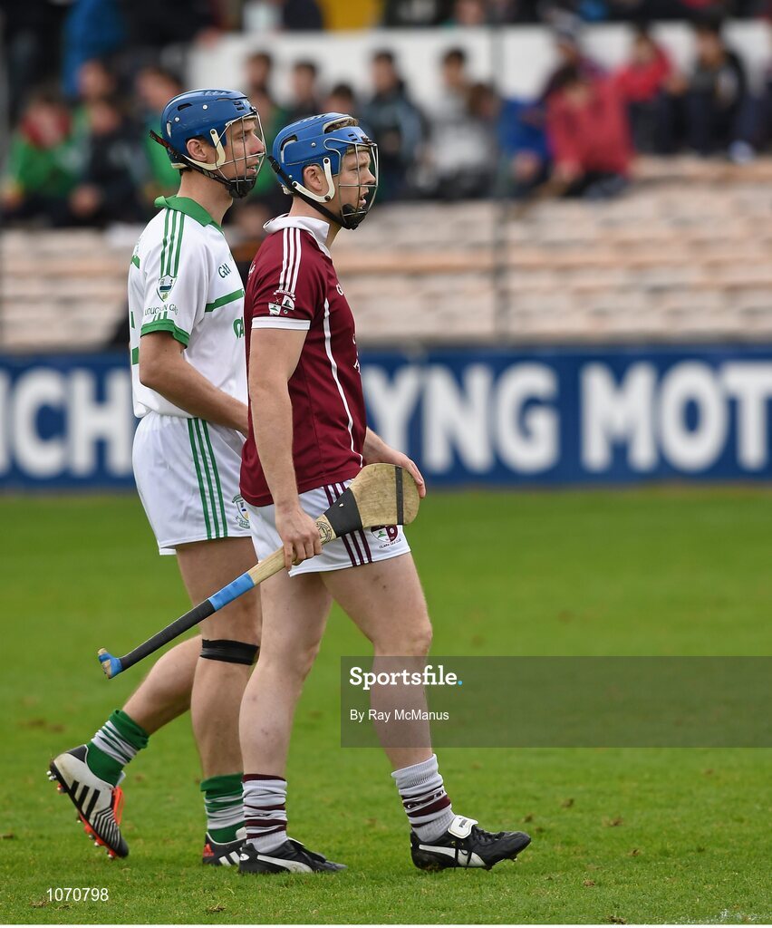 25 October 2015; Brian Hogan, O'Loughlin Gaels, lines out against his brother Keith, the Clara captain. St. Canice's Credit Union Kilkenny County Senior Hurling Championship Final, Clara GAA v O'Loughlin Gaels GAA Club. Nowlan Park, Kilkenny. Picture credit: Ray McManus / SPORTSFILE