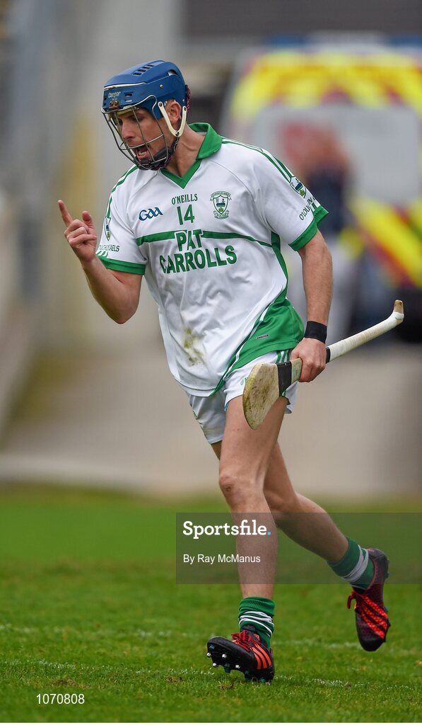 25 October 2015; Danny Loughnane celebrates scoring a goal, in the 16th minute for O'Loughlin Gaels. St. Canice's Credit Union Kilkenny County Senior Hurling Championship Final, Clara GAA v O'Loughlin Gaels GAA Club. Nowlan Park, Kilkenny. Picture credit: Ray McManus / SPORTSFILE