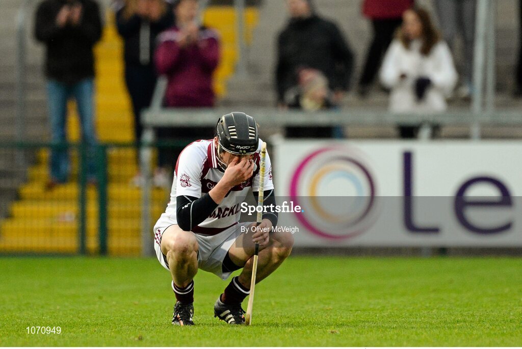 25 October 2015; A dejected Brendan Rodgers, Slaughtneil, at the final whistle. AIB GAA Hurling Ulster GAA Senior Club Championship Final, Cushendall v Slaughtneil Ruairí Óg. Athletic Grounds, Armagh. Picture credit: Oliver McVeigh / SPORTSFILE