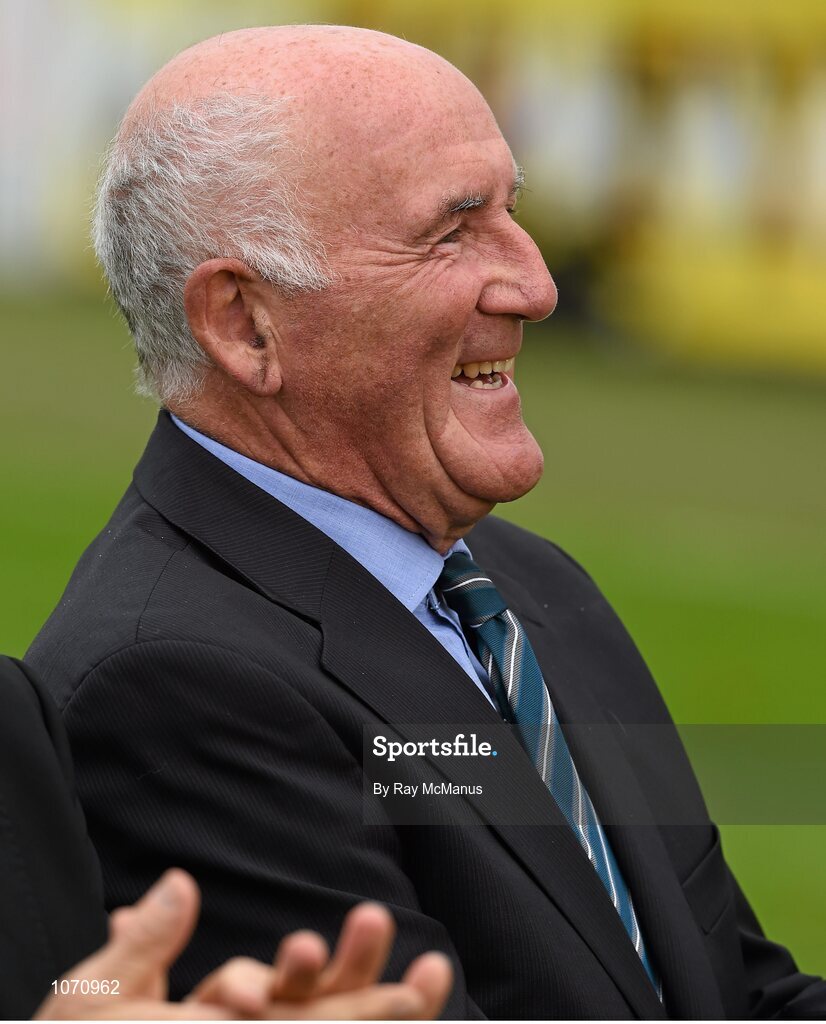 25 October 2015; Eddie Keher, himself a six time All-Ireland winner with Kilkenny, smiles as he is applauded after being introduced at half time as a member of the Rower Inistioge 1968 Kilkenny Senior Championship winning team. St. Canice's Credit Union Kilkenny County Senior Hurling Championship Final, Clara GAA v O'Loughlin Gaels GAA Club. Nowlan Park, Kilkenny. Picture credit: Ray McManus / SPORTSFILE