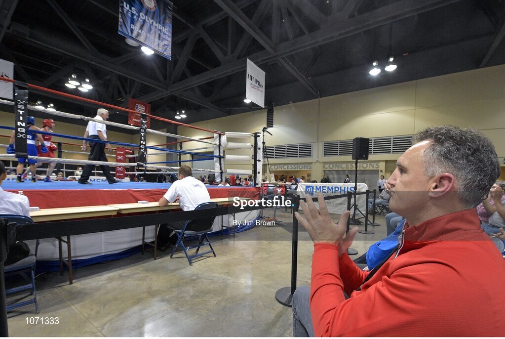 26 October 2015; Boxing Coach Billy Walsh watches the Women's Olympic Boxing team trials at Memphis Cook Convention Centre, Memphis, Tennessee, USA. Picture Credit: Jim Brown / SPORTSFILE