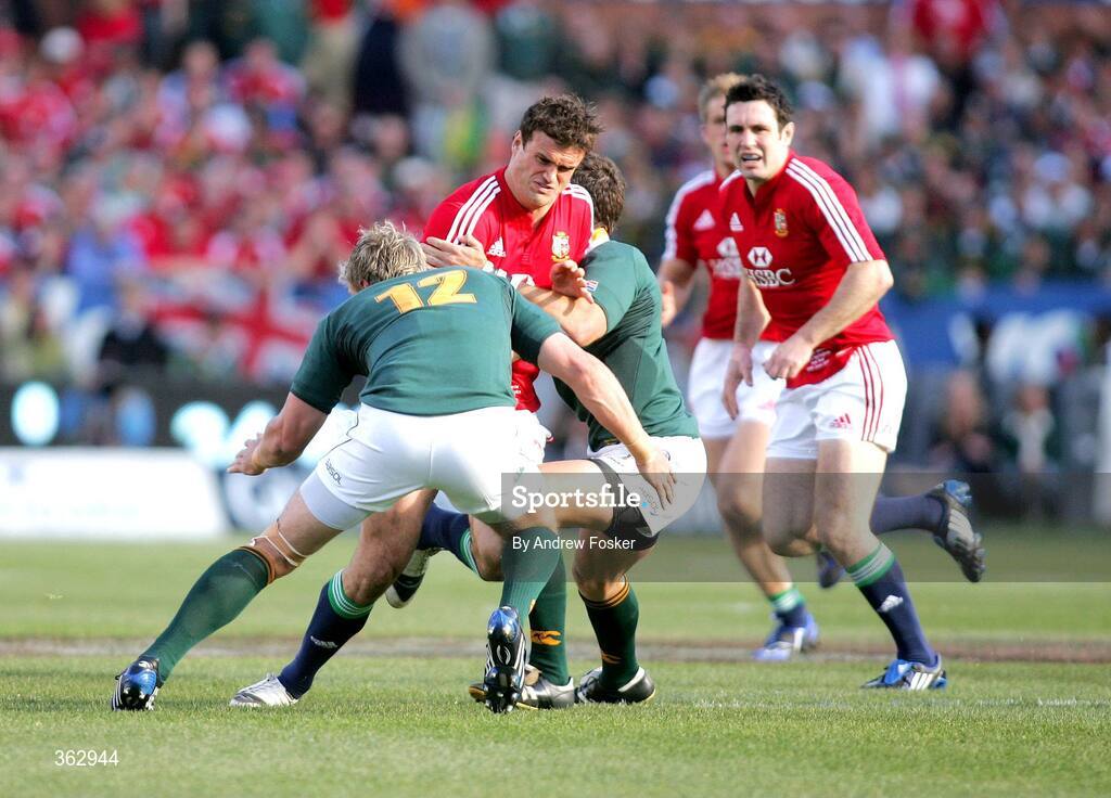 27 June 2009; Jamie Roberts, British and Irish Lions, in action against Jean de Villiers, South Africa. 2nd Test, South Africa v British and Irish Lions, Loftus Versfeld Stadium, Pretoria, South Africa. Picture credit: Andrew Fosker / SPORTSFILE