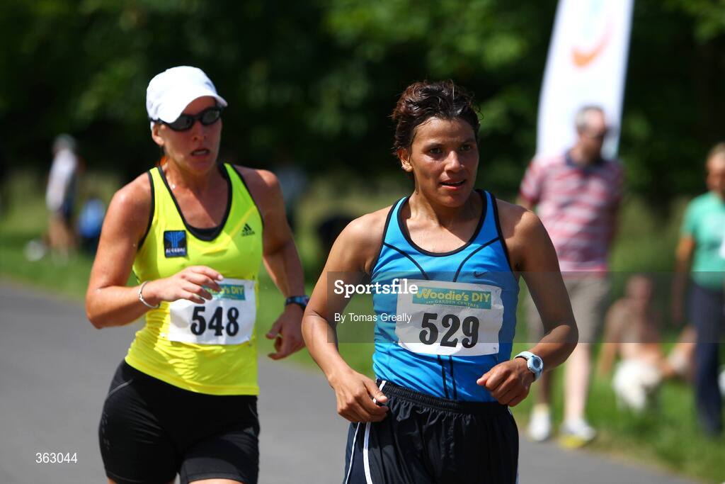 27 June 2009; Jamy Franco, 529, Guatemala, followed by Laura Polli, Switzerland, in action during the Dublin Grand Prix of Race Walking. Phoenix Park, Dublin. Picture credit: Tomas Greally / SPORTSFILE
