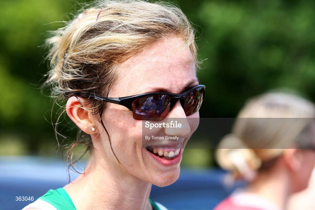 27 June 2009; Olive Loughnane, Ireland, after winning the Women's 20k walk race. Dublin Grand Prix of Race Walking. Phoenix Park, Dublin. Picture credit: Tomas Greally / SPORTSFILE