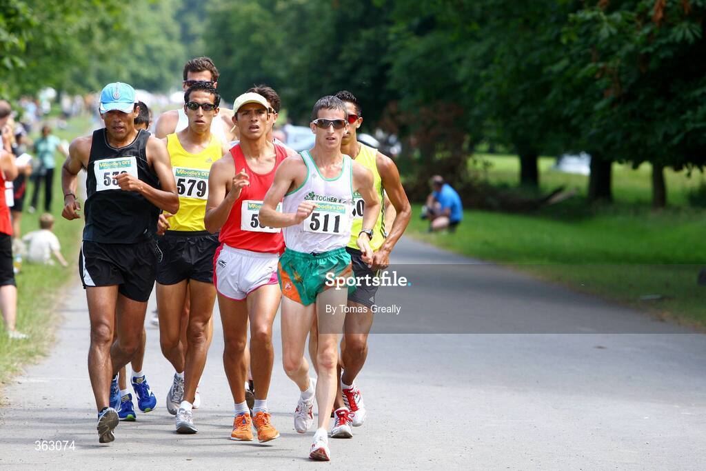27 June 2009; Eventual winner Robert Heffernan, 511, Ireland, leads the field during the Men's 20k walk race. Dublin Grand Prix of Race Walking. Phoenix Park, Dublin. Picture credit: Tomas Greally / SPORTSFILE