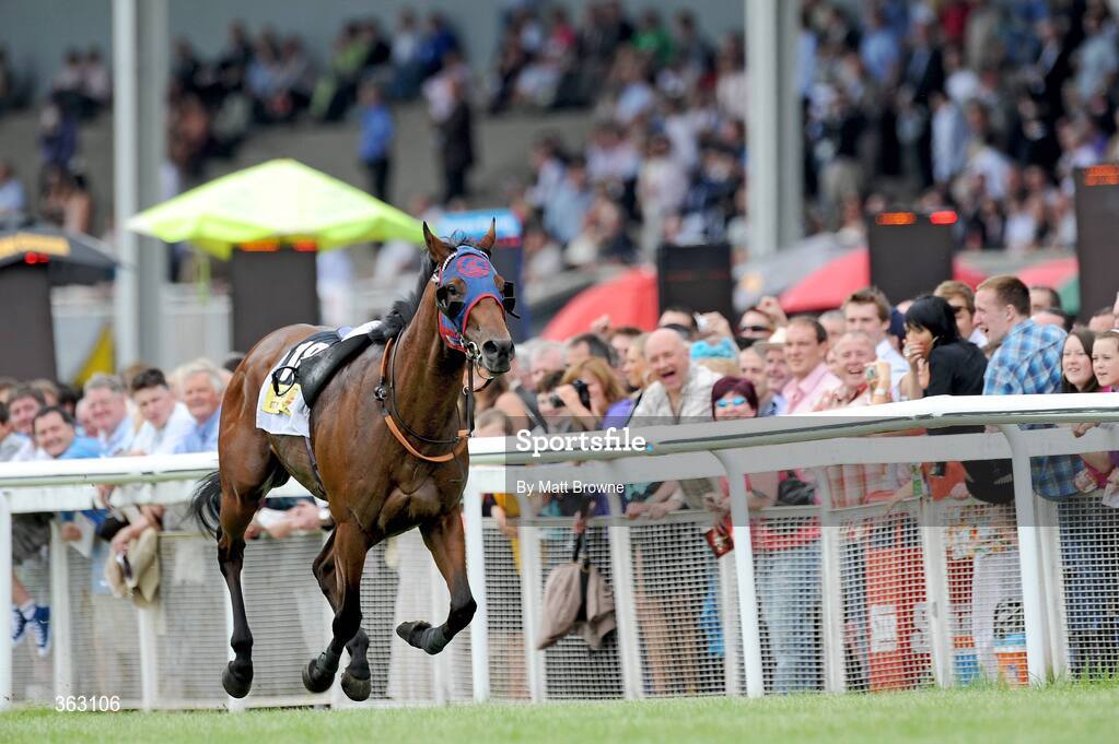 28 June 2009; Seachantach makes his way to the finish after unseating his jockey, Ronan Whelan, before the start of the Dubai Duty Free Finest Surprise Scurry Premier Handicap. Irish Derby Festival - Sunday, Curragh Racecourse, Co. Kildare. Picture credit: Matt Browne / SPORTSFILE