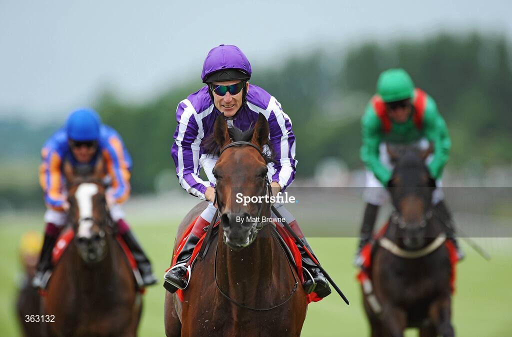 28 June 2009; Johnny Murtagh onboard Fame And Glory after winning the Dubai Duty Free Irish Derby. Irish Derby Festival - Sunday, Curragh Racecourse, Co. Kildare. Picture credit: Matt Browne / SPORTSFILE