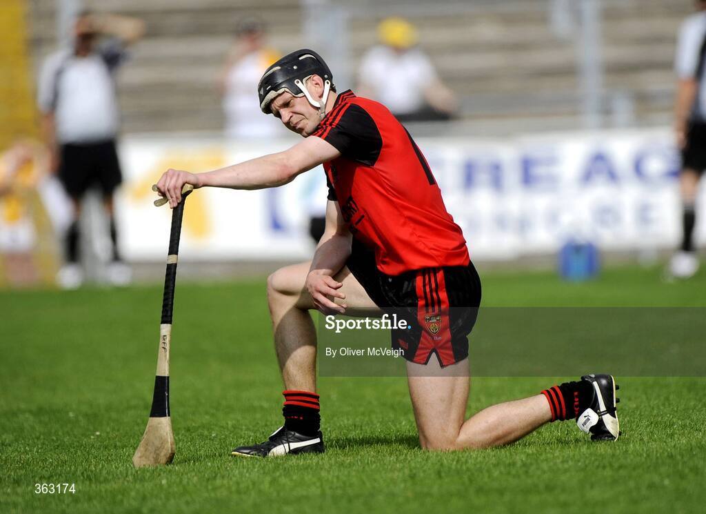28 June 2009; A dejected Paul Braniff, Down, after the final whistle. GAA Hurling Ulster Senior Championship Final, Antrim v Down, Casement Park, Belfast, Co. Antrim. Picture credit: Oliver McVeigh / SPORTSFILE *** Local Caption ***