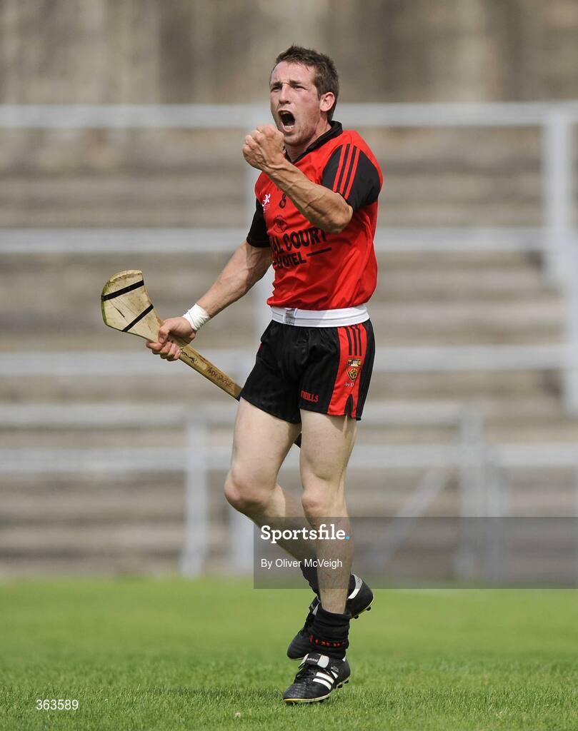 28 June 2009; Andy Savage, Down, celebrates after scoring a goal. GAA Hurling Ulster Senior Championship Final, Antrim v Down, Casement Park, Belfast, Co. Antrim. Picture credit: Oliver McVeigh / SPORTSFILE