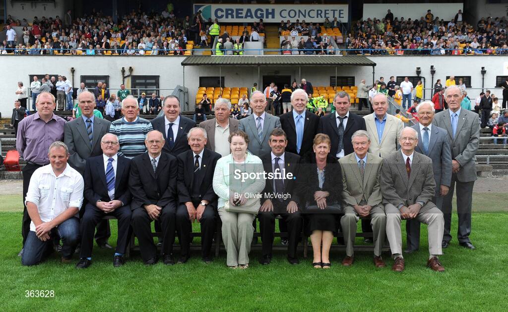 28 June 2009; Players and representatives from the 1959 Antrim hurling team. GAA Hurling Ulster Senior Championship Final, Antrim v Down, Casement Park, Belfast, Co. Antrim. Picture credit: Oliver McVeigh / SPORTSFILE *** Local Caption ***