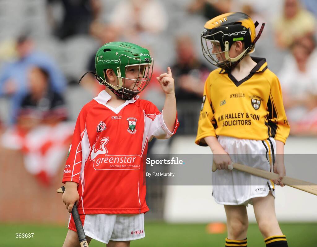 1 July 2009; Cian O'Neill, Glenealy, Co. Wicklow, celebrates his goal against Pilltown, Co. Kilkenny, during the Leinster GAA Go Games ‘Play & Stay with the GAA’ activity day. Croke Park, Dublin. Picture credit: Pat Murphy / SPORTSFILE