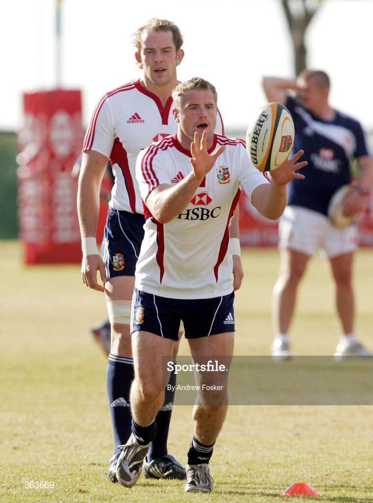 1 July 2009; Tommy Bowe and Alun-Wyn Jones, British and Irish Lions, in action during squad training ahead of their 3rd Test game against South Africa on Saturday. British and Irish Lions Squad Training, St. David's School, Inanda, Johannesburg, South Africa. Picture credit: Andrew Fosker / SPORTSFILE