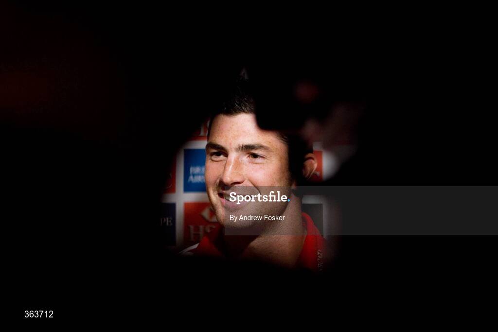 2 July 2009; Rob Kearney speaks to members of media, after being selected for the 3rd Test, during a British & Irish Lions Press Conference ahead of their 3rd test against South Africa on Saturday. Sandton Sun Hotel, Johannesburg, South Africa. Picture credit: Andrew Fosker / SPORTSFILE