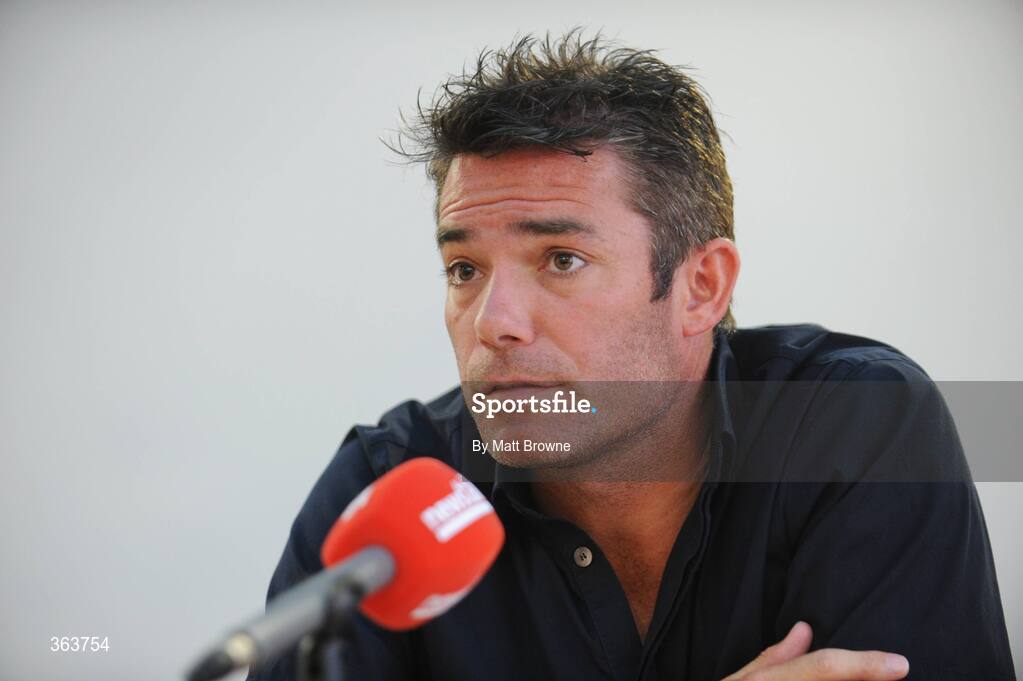2 July 2009; St Patrick's Athletic manager Jeff Kenna during a press conference ahead of their League of Ireland Premier Division game against Shamrock Rovers on Saturday night. Hilton Kilmainham Hotel, Kilmainham, Dublin. Picture credit: Matt Browne / SPORTSFILE