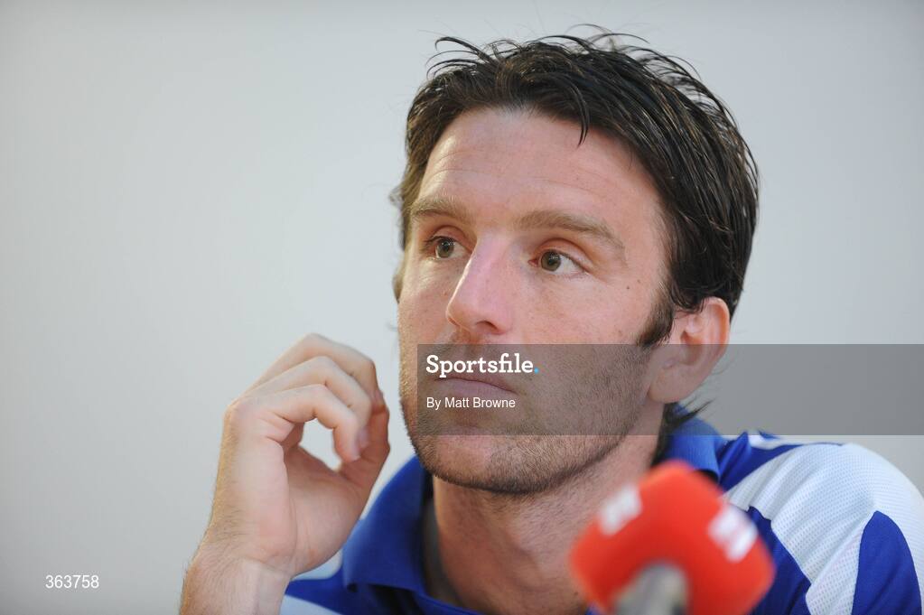 2 July 2009; St. Patrick's Athletic's Stuart Byrne during a press conference ahead of their League of Ireland Premier Division game against Shamrock Rovers on Saturday night. Hilton Kilmainham Hotel, Kilmainham, Dublin. Picture credit: Matt Browne / SPORTSFILE
