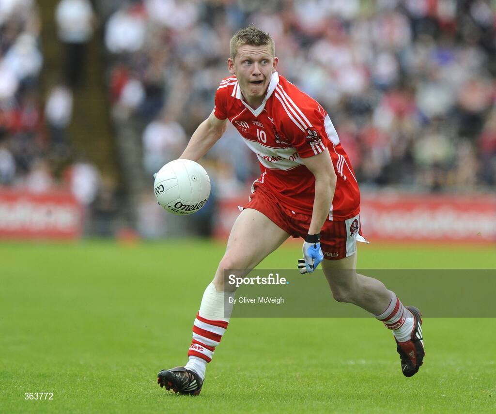 21 June 2009; Eoghan Brown, Derry. GAA Football Ulster Senior Championship Semi-Final, Tyrone v Derry, Casement Park, Belfast, Co. Antrim. Picture credit: Oliver McVeigh / SPORTSFILE