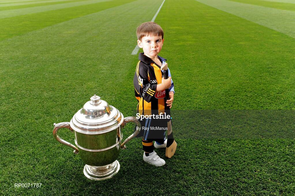 1 July 2009; Two and a half year old Oscar Holden with the Bob O'Keeffe Cup at the TV3 Silverware Sunday photocall. Croke Park, Dublin. Picture credit: Ray McManus / SPORTSFILE
