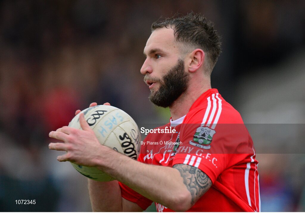 18 October 2015; Darroch Mulhall, Athy. Kildare County Senior Football Championship Final, Athy v Sarsfields. St Conleth's Park, Newbridge, Co. Kildare. Picture credit: Piaras Ó Mídheach / SPORTSFILE