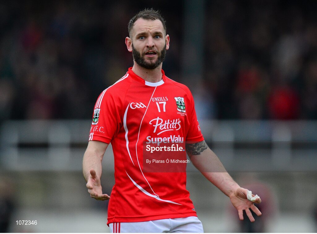 18 October 2015; Darroch Mulhall, Athy. Kildare County Senior Football Championship Final, Athy v Sarsfields. St Conleth's Park, Newbridge, Co. Kildare. Picture credit: Piaras Ó Mídheach / SPORTSFILE