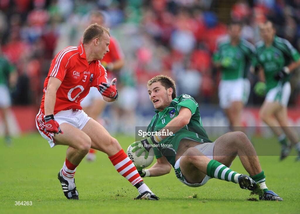 5 July 2009; Cormac Joyce Power, Limerick, in action against Michael Shields, Cork. GAA Football Munster Senior Championship Final, Limerick v Cork, Pairc Ui Chaoimh, Cork. Picture credit: Brendan Moran / SPORTSFILE