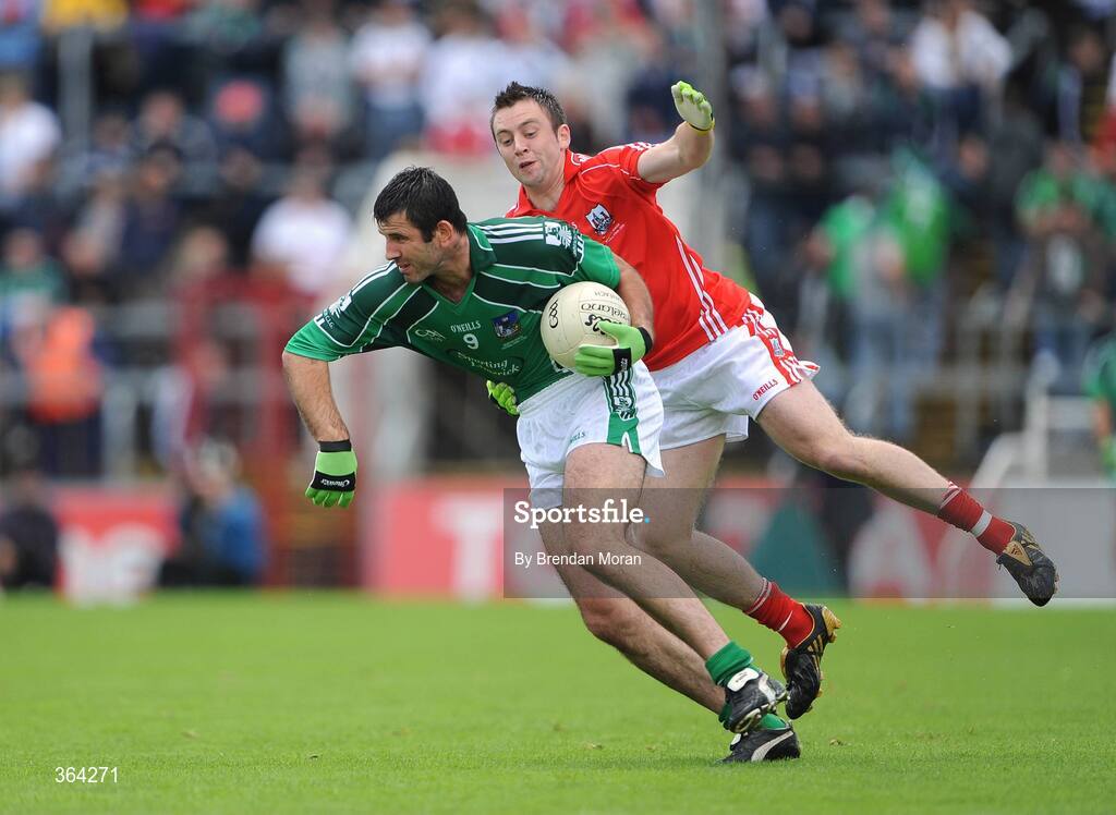 5 July 2009; John Galvin, Limerick, in action against Paul Kerrigan, Cork. GAA Football Munster Senior Championship Final, Limerick v Cork, Pairc Ui Chaoimh, Cork. Picture credit: Brendan Moran / SPORTSFILE