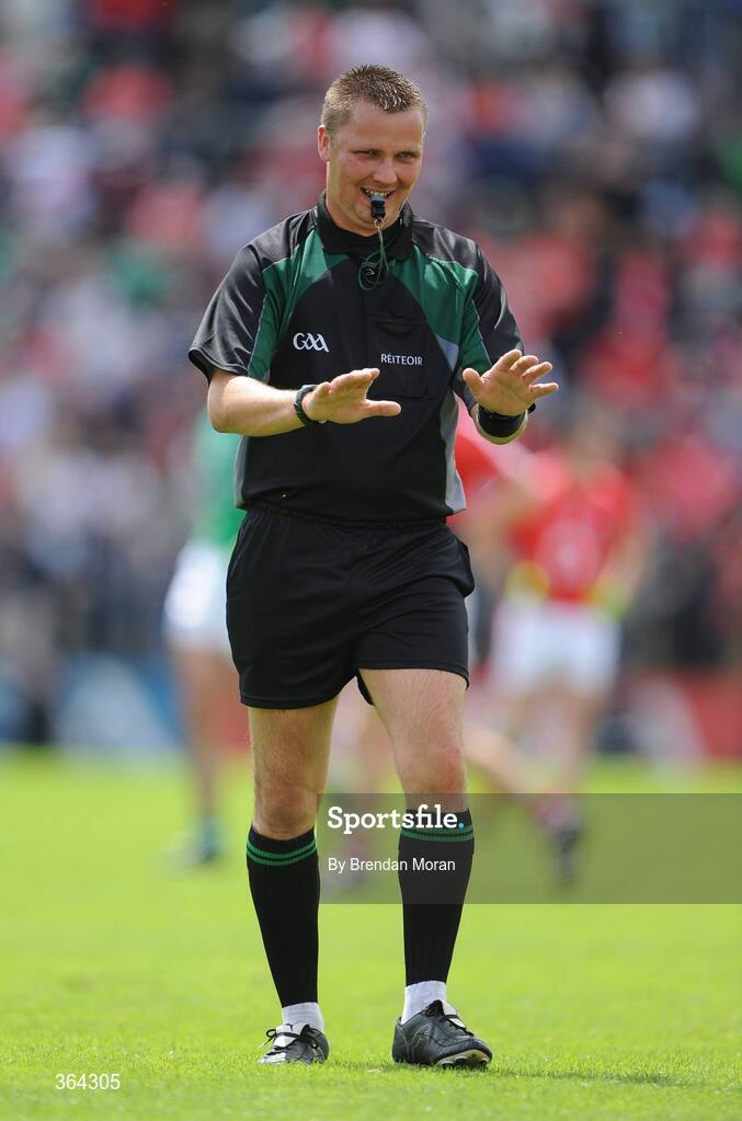5 July 2009; Referee Rory Hickey. GAA Football Munster Senior Championship Final, Limerick v Cork, Pairc Ui Chaoimh, Cork. Picture credit: Brendan Moran / SPORTSFILE