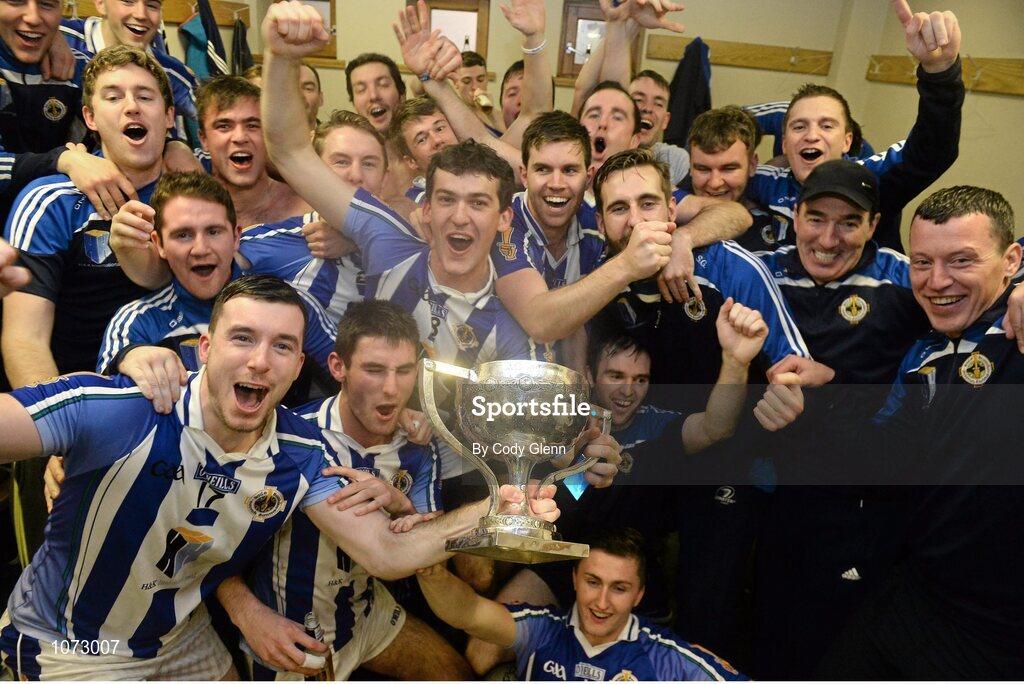 1 November 2015; Ballyboden St Endas players celebrate with the cup in the dressing room. Dublin County Senior Football Championship Final, St Vincents GAA v Ballyboden St Endas. Parnell Park, Donnycarney, Dublin. Picture credit: Cody Glenn / SPORTSFILE