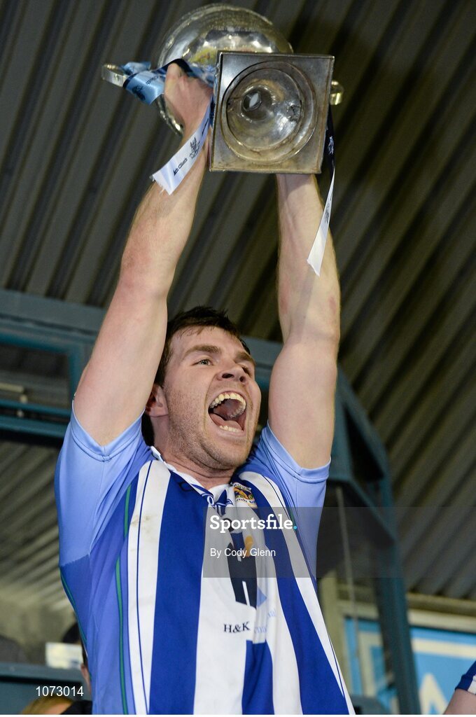1 November 2015; Ballyboden St Endas captain Darragh Nelson lifts the cup. Dublin County Senior Football Championship Final, St Vincents GAA v Ballyboden St Endas. Parnell Park, Donnycarney, Dublin. Picture credit: Cody Glenn / SPORTSFILE