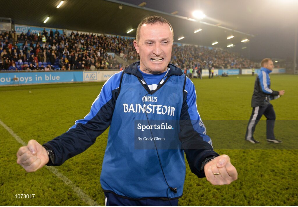 1 November 2015; Ballyboden St Endas manager Andy McEntee celebrates at the final whistle. Dublin County Senior Football Championship Final, St Vincents GAA v Ballyboden St Endas. Parnell Park, Donnycarney, Dublin. Picture credit: Cody Glenn / SPORTSFILE