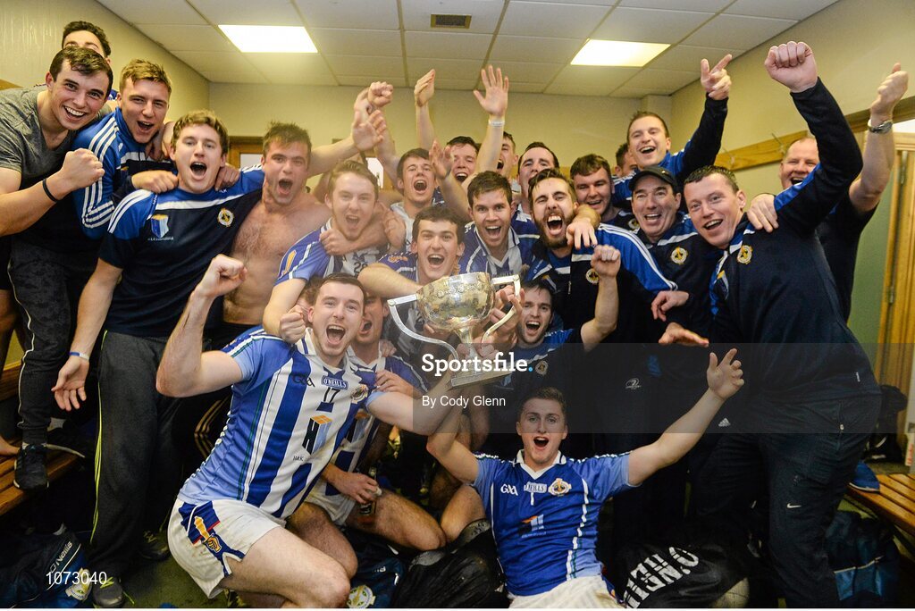 1 November 2015; Ballyboden St Endas players celebrate with the cup in the dressing room. Dublin County Senior Football Championship Final, St Vincents GAA v Ballyboden St Endas. Parnell Park, Donnycarney, Dublin. Picture credit: Cody Glenn / SPORTSFILE