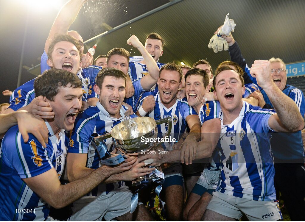 1 November 2015; Ballyboden St Endas players celebrate with the cup. Dublin County Senior Football Championship Final, St Vincents GAA v Ballyboden St Endas. Parnell Park, Donnycarney, Dublin. Picture credit: Cody Glenn / SPORTSFILE