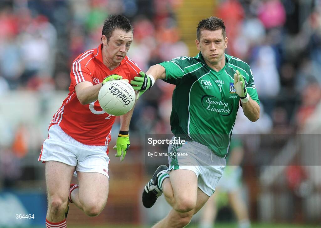 5 July 2009; Paul Kerrigan, Cork, in action against Patrick Ranahan, Limerick. GAA Football Munster Senior Championship Final, Limerick v Cork, Pairc Ui Chaoimh, Cork. Picture credit: Diarmuid Greene / SPORTSFILE