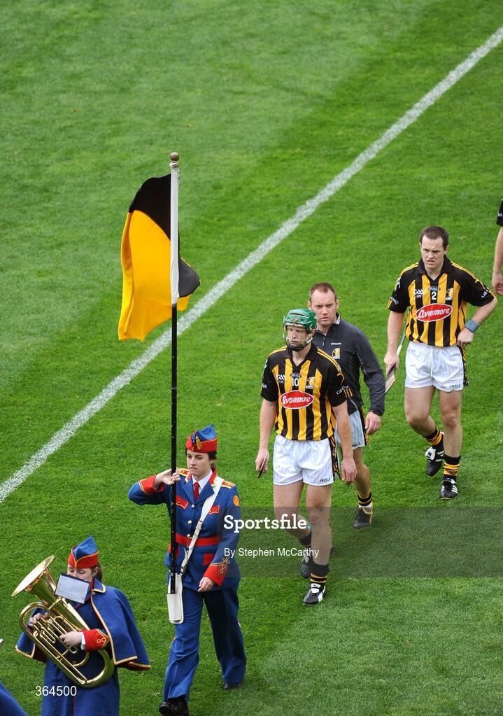 5 July 2009; Kilkenny players, from left, Henry Shefflin, P.J. Ryan and Michael Kavanagh during the pre-match parade. GAA Hurling Leinster Senior Championship Final, Kilkenny v Dublin, Croke Park, Dublin. Picture credit: Stephen McCarthy / SPORTSFILE