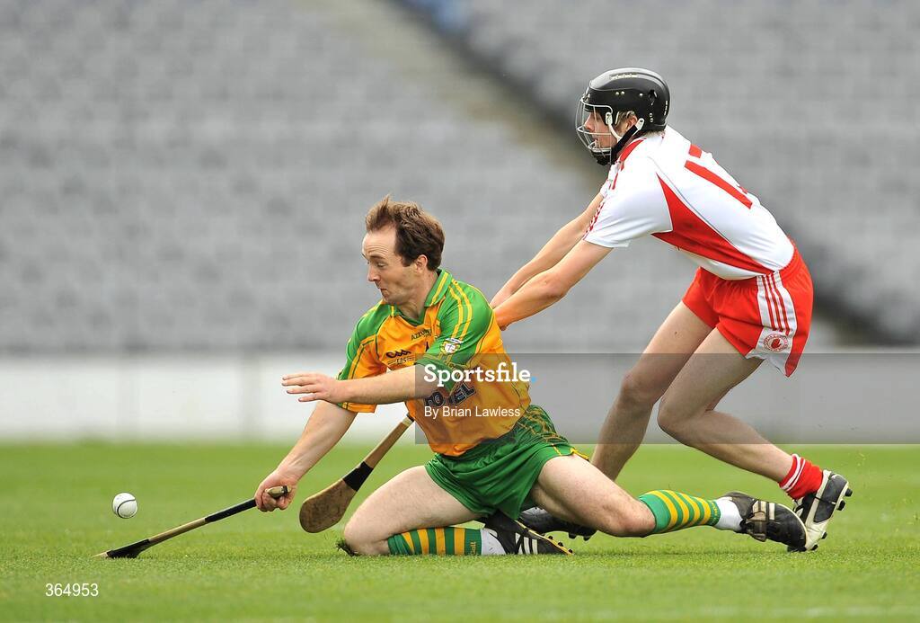 11 July 2009; Warren Scanlon, Donegal, in action against Shea McKiver, Tyrone. Lory Meagher Cup Final, Tyrone v Donegal, Croke Park, Dublin. Picture credit: Brian Lawless / SPORTSFILE