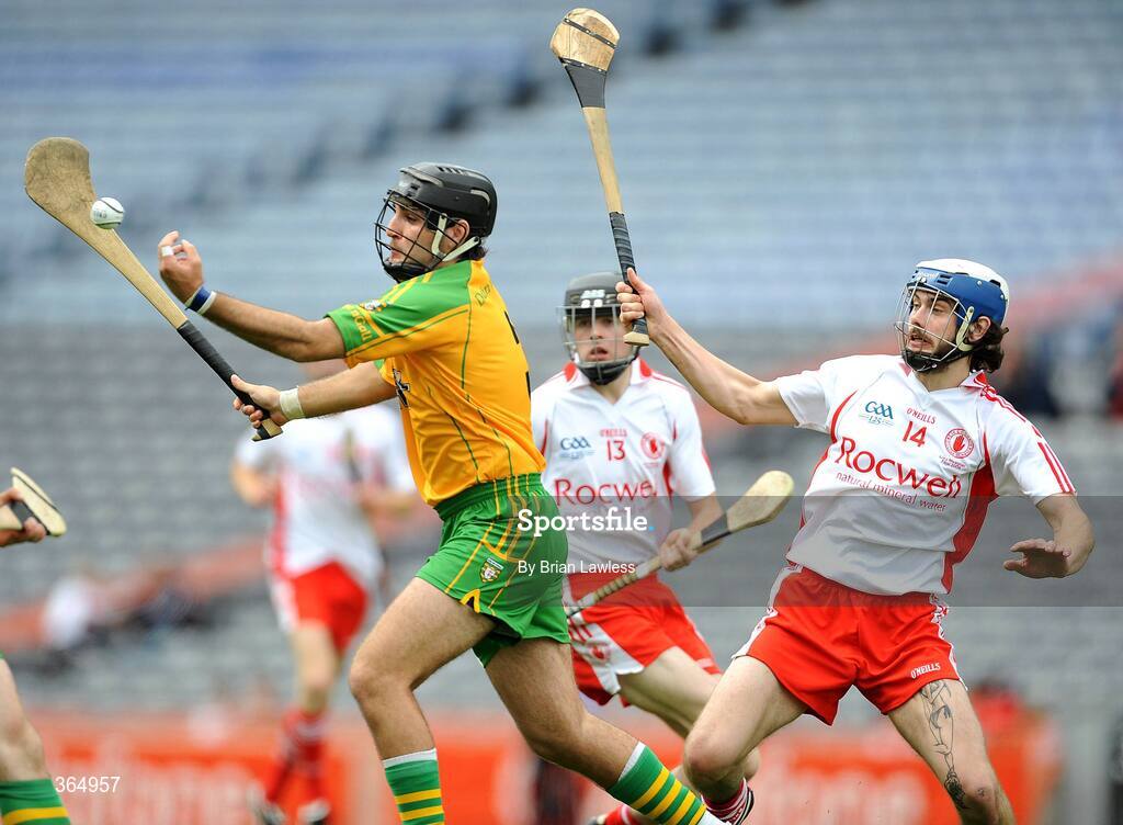 11 July 2009; Joe Boyle, Donegal, in action against Rory O'Neill, Tyrone. Lory Meagher Cup Final, Tyrone v Donegal, Croke Park, Dublin. Picture credit: Brian Lawless / SPORTSFILE