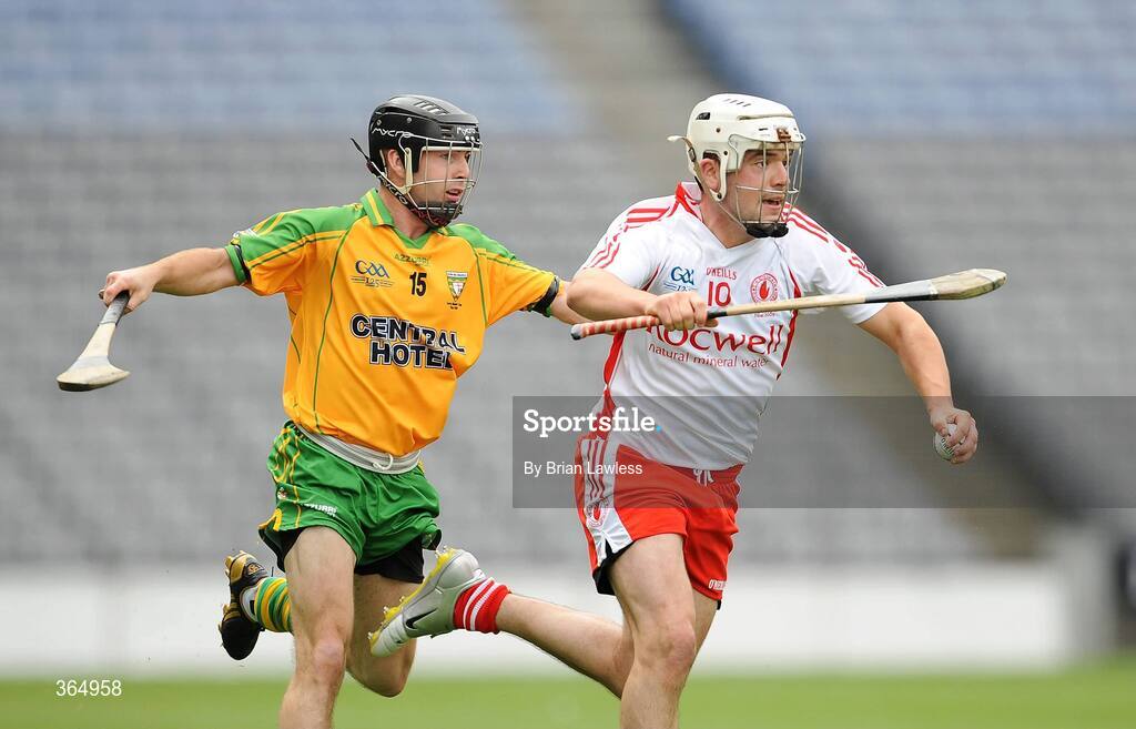 11 July 2009; David Lavery, Tyrone, in action against Niall Campbell, Donegal. Lory Meagher Cup Final, Tyrone v Donegal, Croke Park, Dublin. Picture credit: Brian Lawless / SPORTSFILE
