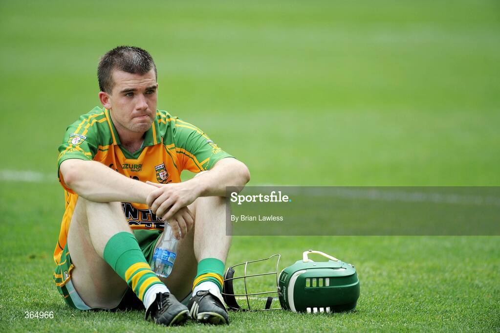 11 July 2009; Donegal's Kevin Campbell shows his disappointment after the match. Lory Meagher Cup Final, Tyrone v Donegal, Croke Park, Dublin. Picture credit: Brian Lawless / SPORTSFILE