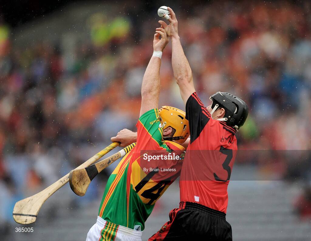 11 July 2009; Stephen Murray, Down, in action against Robert Foley, Carlow. Christy Ring Cup Final, Carlow v Down, Croke Park, Dublin. Picture credit: Brian Lawless / SPORTSFILE