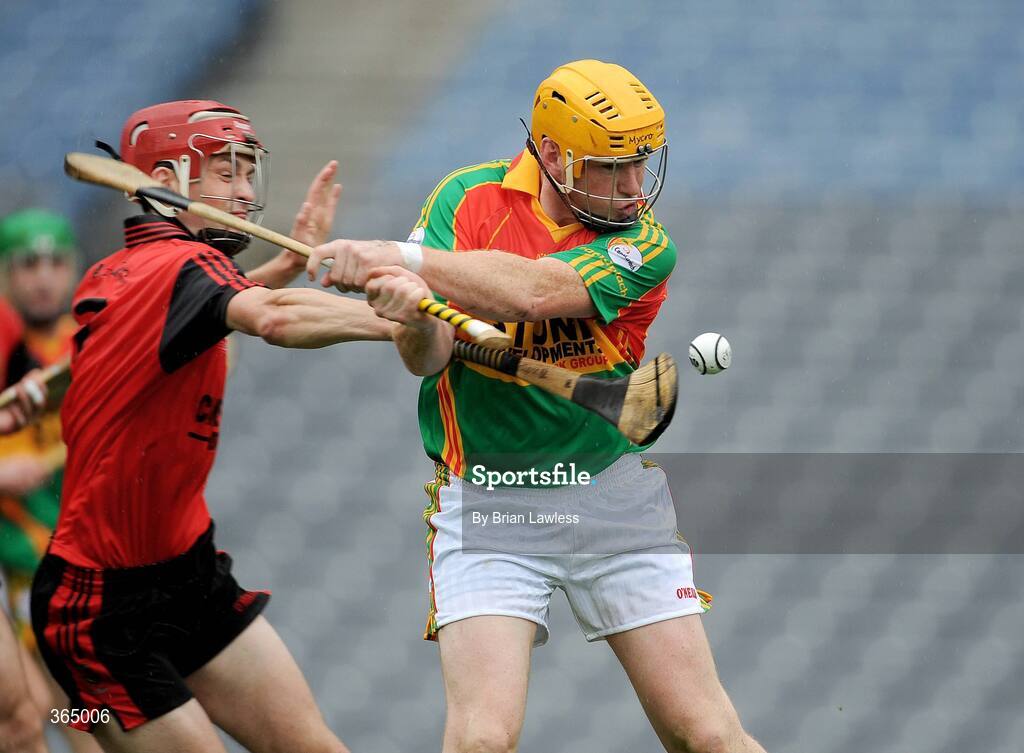 11 July 2009; Robert Foley, Carlow, in action against Michael Ennis, Down. Christy Ring Cup Final, Carlow v Down, Croke Park, Dublin. Picture credit: Brian Lawless / SPORTSFILE
