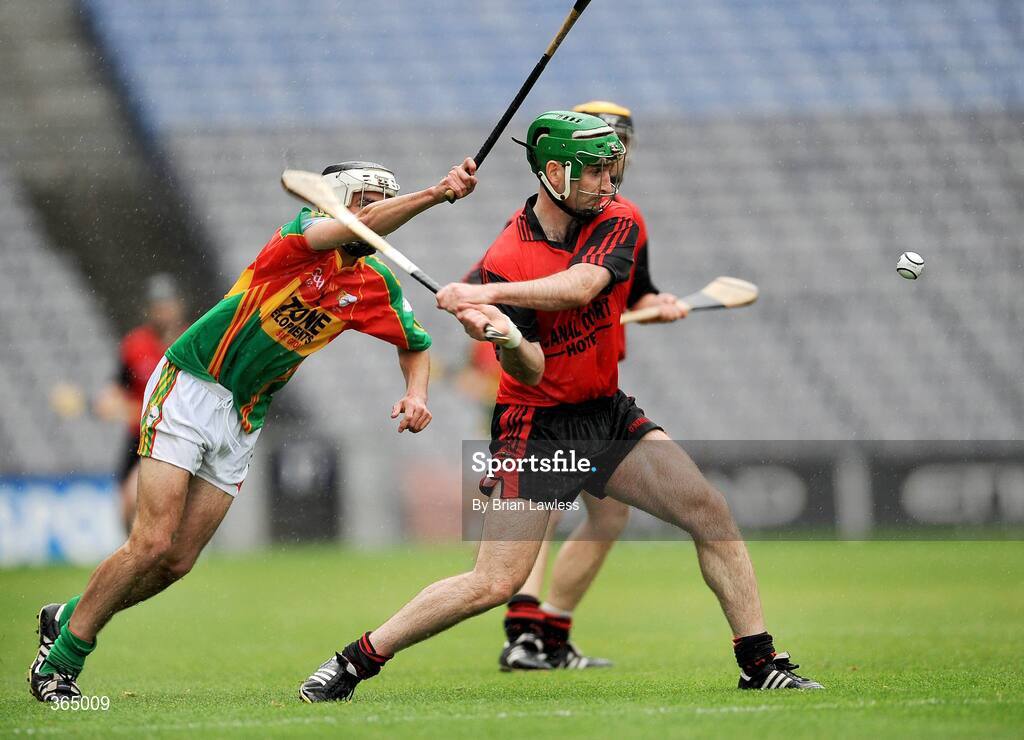 11 July 2009; Ruairi McGratta, Down, in action against Craig Doyle, Carlow. Christy Ring Cup Final, Carlow v Down, Croke Park, Dublin. Picture credit: Brian Lawless / SPORTSFILE