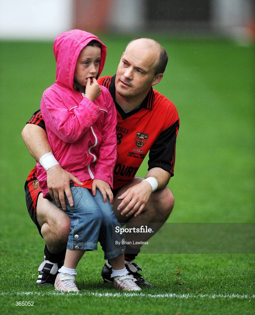 11 July 2009; Down's Martin Og Coulter with his daughter Rachel after defeat to Carlow. Christy Ring Cup Final, Carlow v Down, Croke Park, Dublin. Picture credit: Brian Lawless / SPORTSFILE