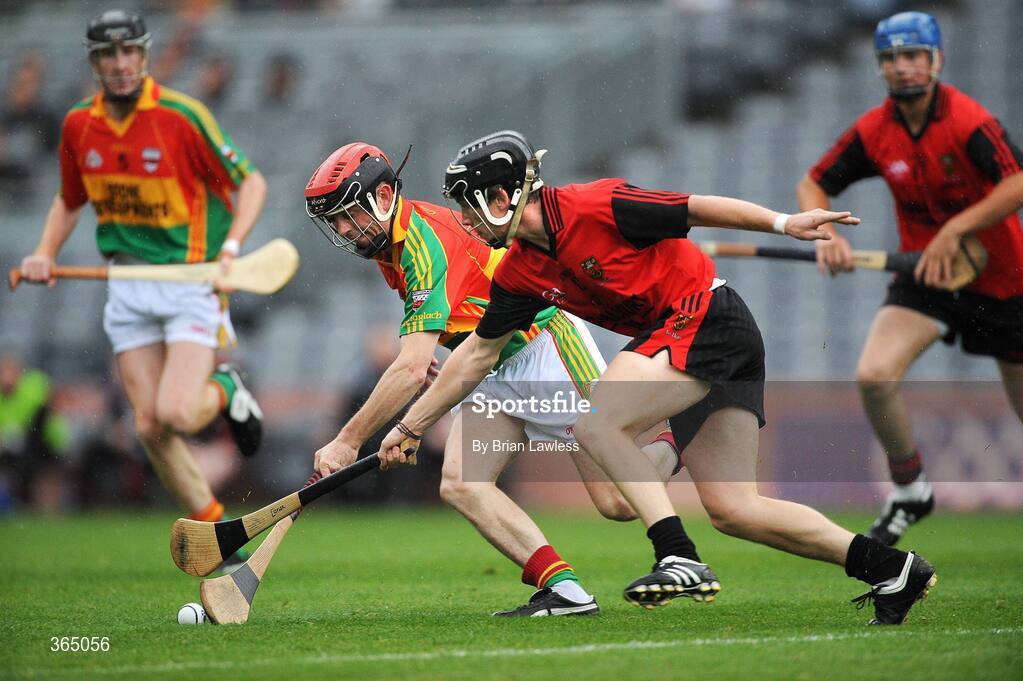 11 July 2009; Willie Hickey, Carlow, in action against James Coyle, Down. Christy Ring Cup Final, Carlow v Down, Croke Park, Dublin. Picture credit: Brian Lawless / SPORTSFILE