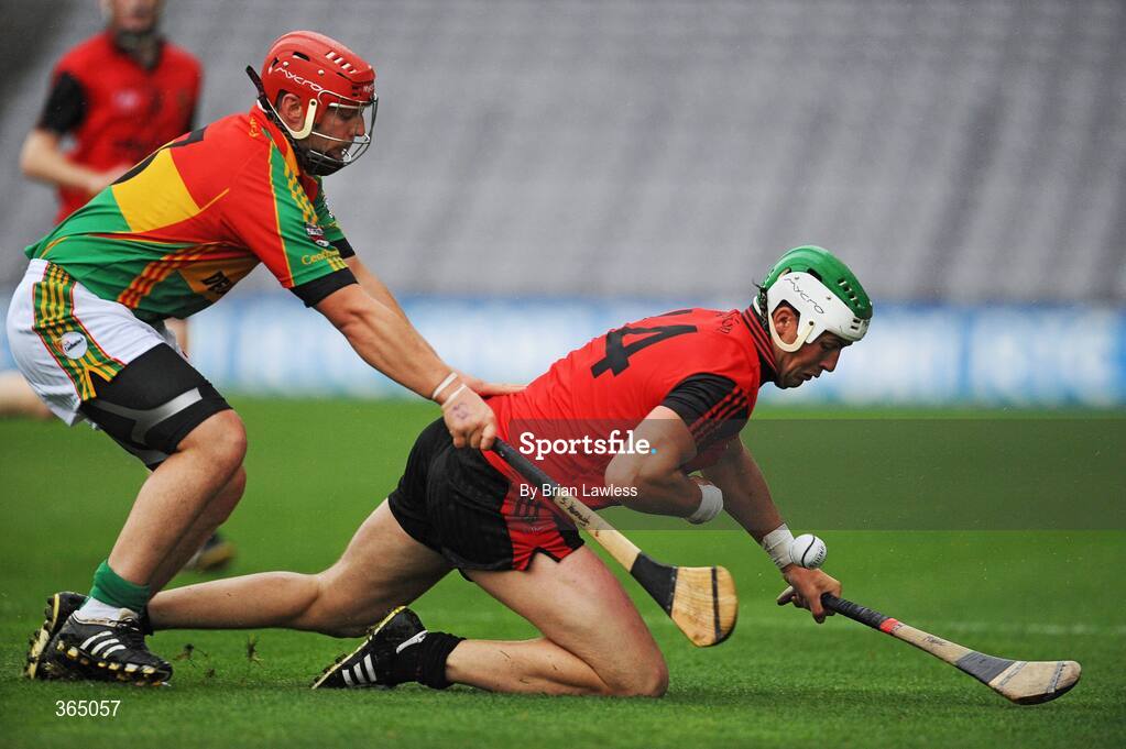11 July 2009; Garth Johnston, Down, in action against Shane Kavanagh, Carlow. Christy Ring Cup Final, Carlow v Down, Croke Park, Dublin. Picture credit: Brian Lawless / SPORTSFILE