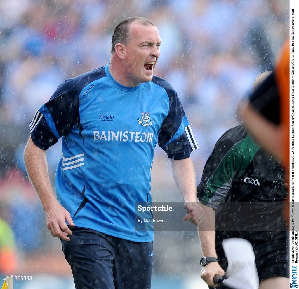 12 July 2009; Dublin manager Pat Gilroy shouts instructions from the sideline. GAA Football Leinster Senior Championship Final, Dublin v Kildare, Croke Park, Dublin. Picture credit: Matt Browne / SPORTSFILE